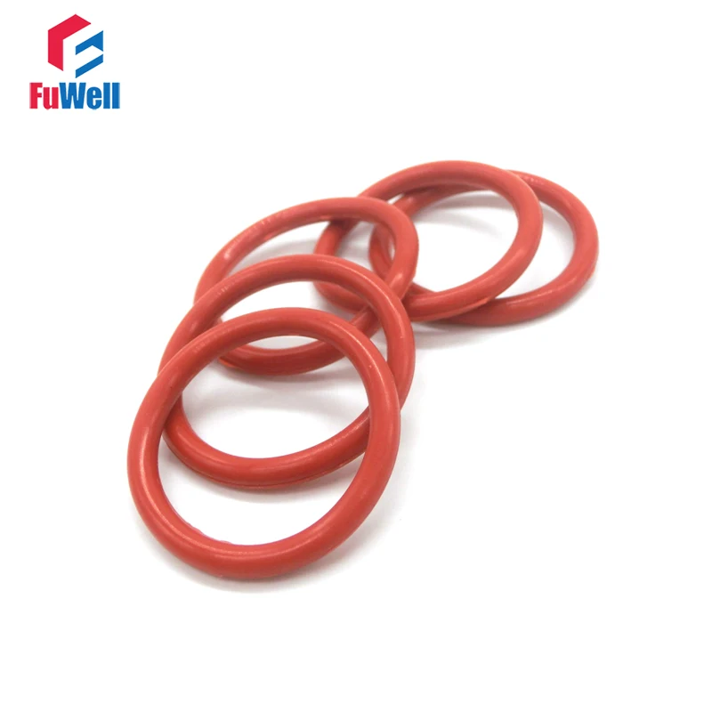 5pcs Red Silicon O Ring Seal 5.7mm Thickness Od 115mm-220mm Oring Seal ...