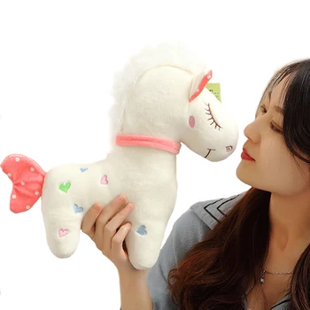 

1pc 30cm cute couple horse plush toy stuffed kawaii soft animal unicorn toys for baby children Valentine's gift