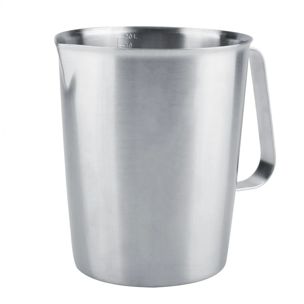 

2000ml Large Stainless Steel Measuring Cup Mug Milk Frothing Pitcher Jug for Latte Espresso Coffee Art Craft Coffee Garland Cup