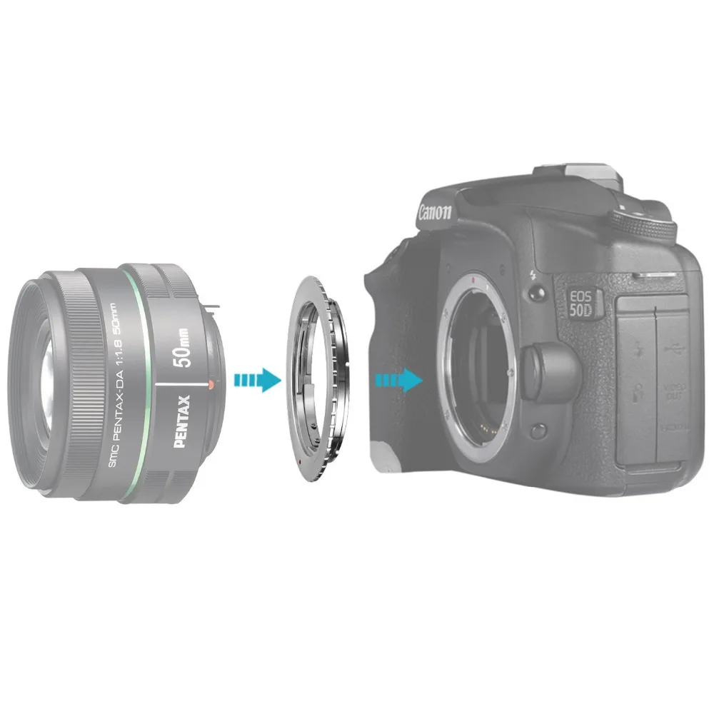 neewer lens adapter for pentax k lens to canon eos ef ef s mount camera as canon 20d 30d 40d 50d 300d 350d 400d 450d 500d 1000d