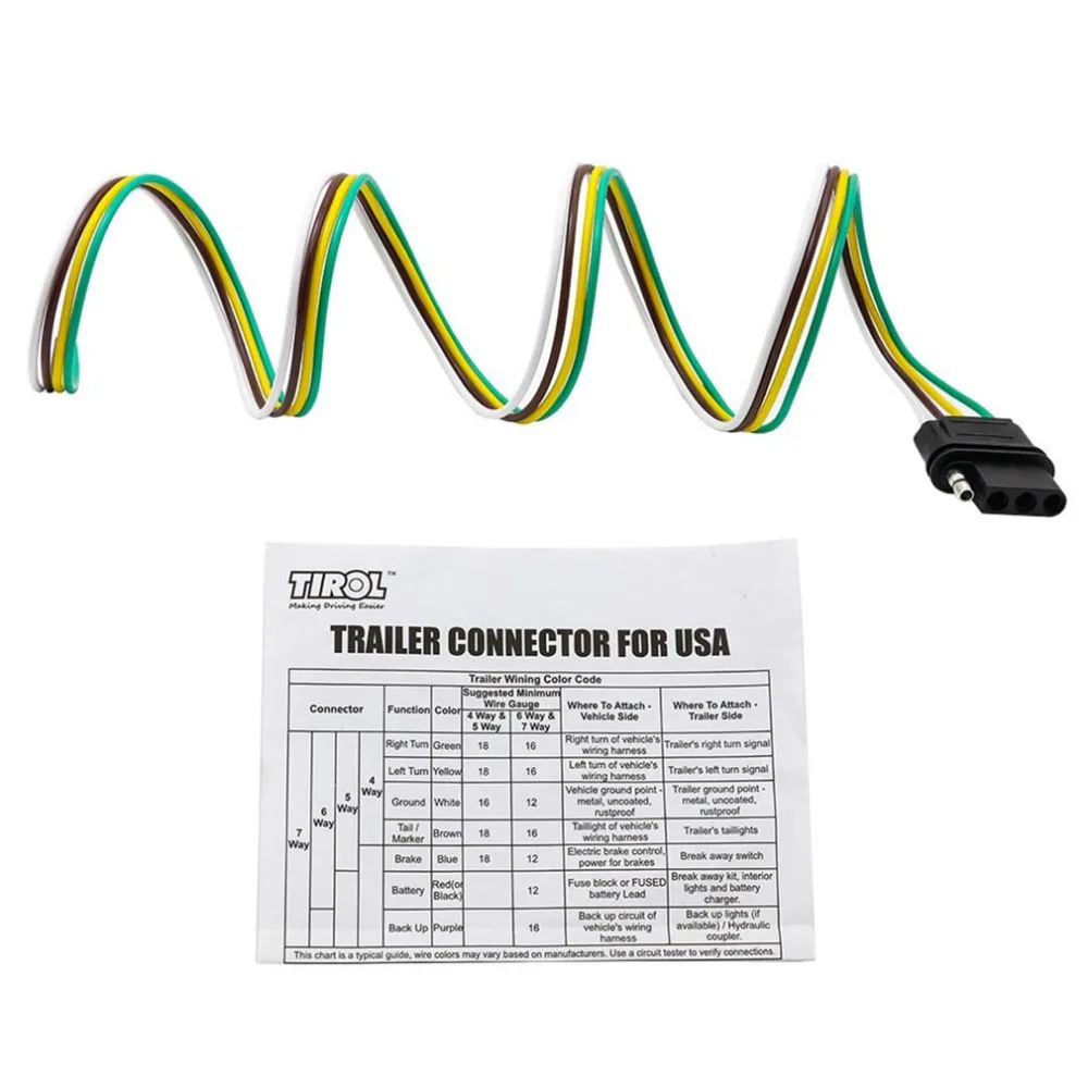 Aliexpress.com : Buy 4 way Flat Output Connects Splices Into Trailer Wiring Connection To Vehicle Plug Brake Lights Brass Terminals Connector Plug from ...