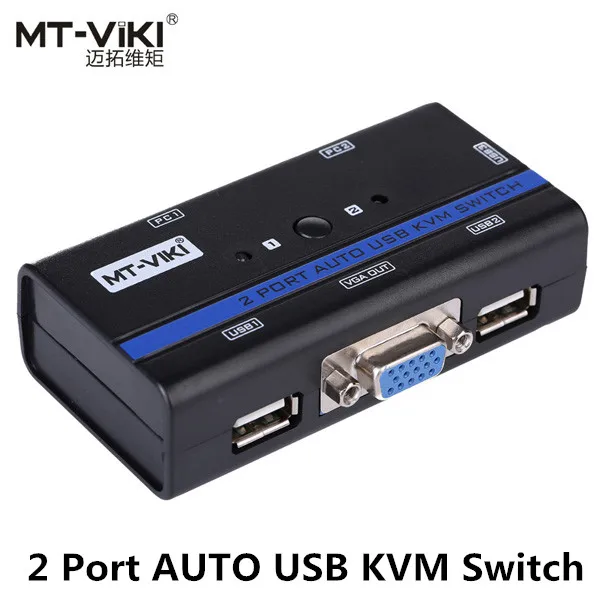 MT VIKI 2 Port AUTO VGA USB KVM Switch with USB Console, 1