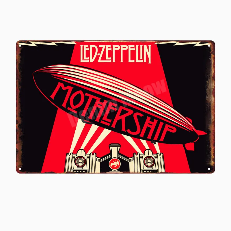 Led Zeppelin табличка металлические пластины клуб бар кафе концерт Украшение Рок музыка Оловянная вывеска стены Искусство Плакат Винтаж Домашний Декор MN111 - Цвет: R