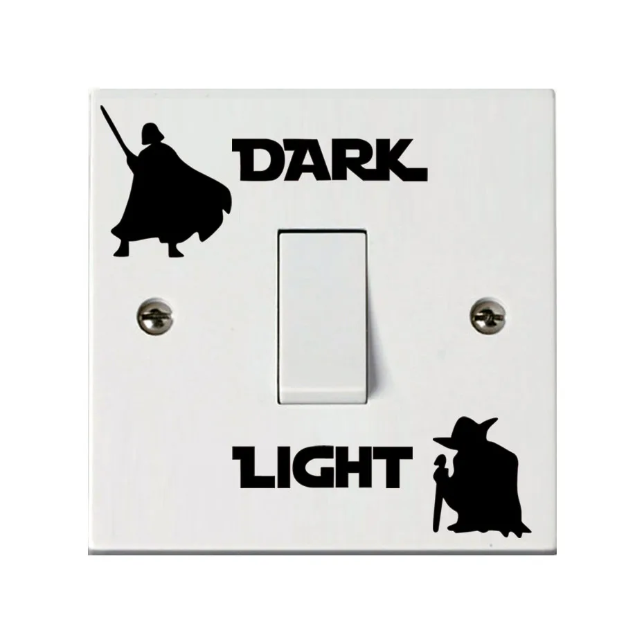 Star Wars Dark Light Side Switch Vinyl Decal Sticker Child Room Lightswitch Wall 