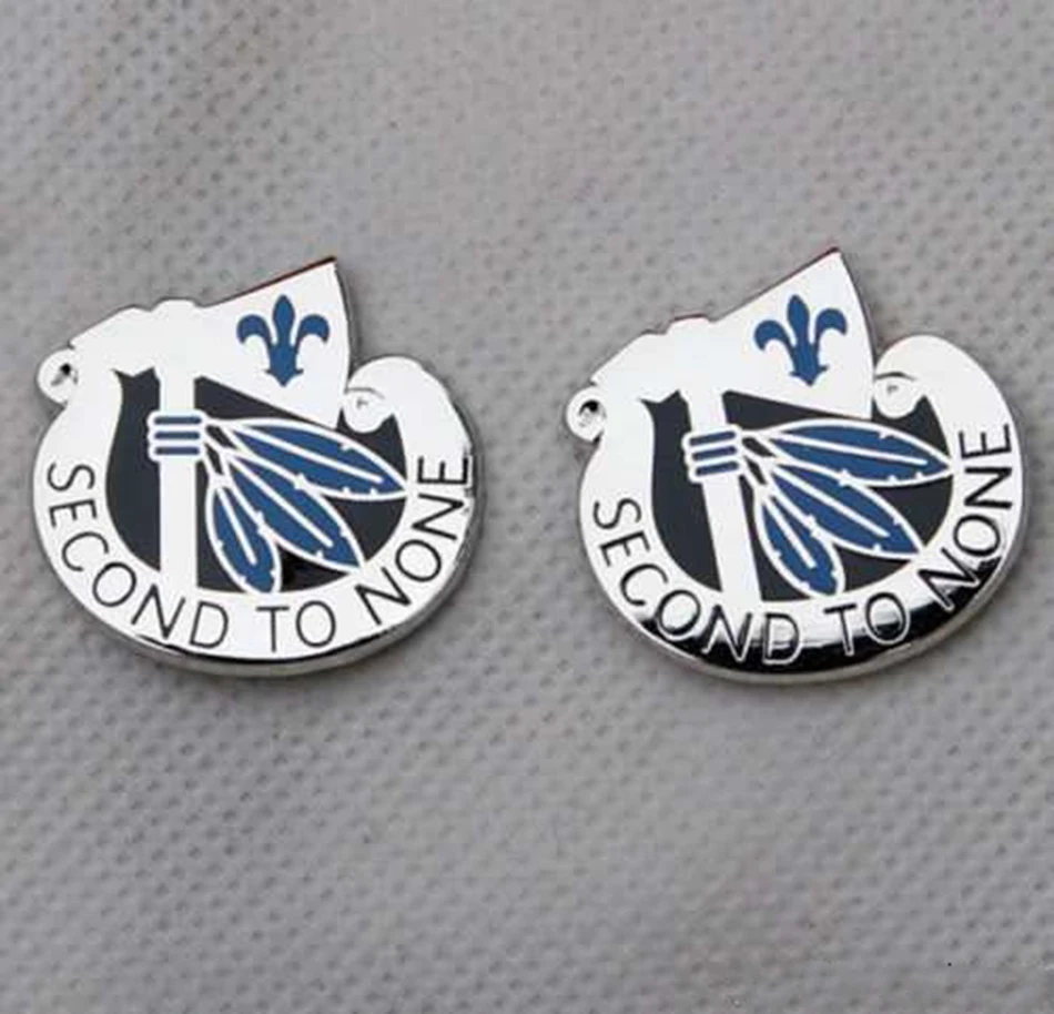 

US Army Crest Pin Infantry 2nd Division Second To None Badge Color Silver