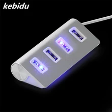 Kebidu USB 4 порта расширитель светодиодный высокоскоростной концентратор 2,0 концентратор сплиттер переключатель трапецевидные аксессуары для MacBook PC WIN 7/8 pc tablet Ne