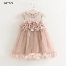 Dzyeci кружевное платье с цветочным рисунком для Костюм для маленьких девочек Сарафан детей-подростков лоскутное церемонии невесты платье Детские вечерние 6 т