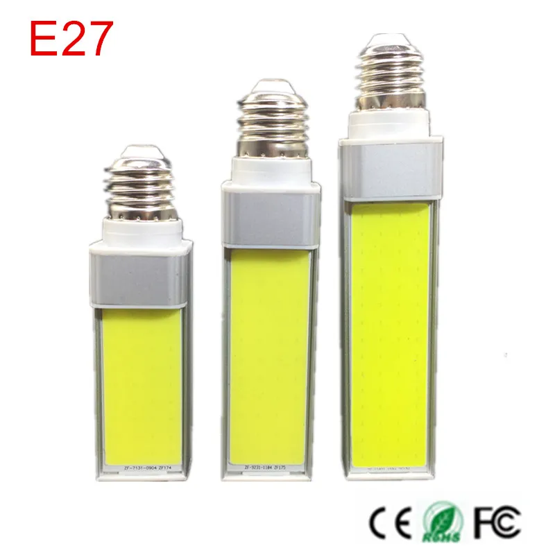 

1Pcs 10W 12W 15W Light High power Horizontal plug lampada E27 White LED Bulb Table lustre lamp COB AC85-265V 110V 220V