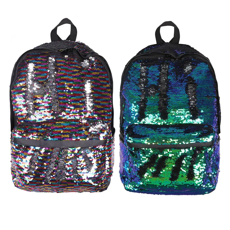 Fashion Dazzling Bags Backpack Reversible Sequins School Bag Shoulder