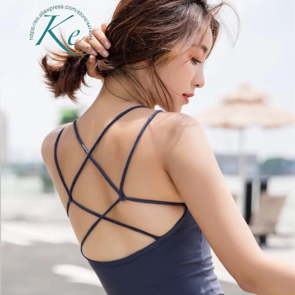 

KE yoga top sport bra woman women fitness top push up sport wear for woman gym grey blue pink sport clothes woman