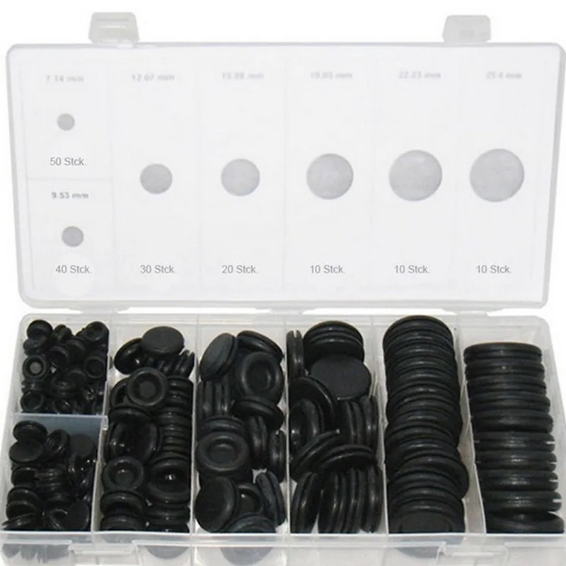 

170Pcs Rubber Grommet Firewall Hole Plug Set Electrical Wire Gasket Kit for Car ALI88