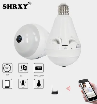 

NEW HD FishEye IP camera 960P 360 degree Bulb Light Full View Mini CCTV Camera 1.3MP Network Home Security WiFi Camera Panoramic