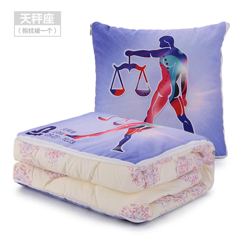 

Pillow Quilt Car Air Conditional Quilt 115*140 Cm Back Support Office Chair Auto Seat Double Use for Women Children Sleep In Car