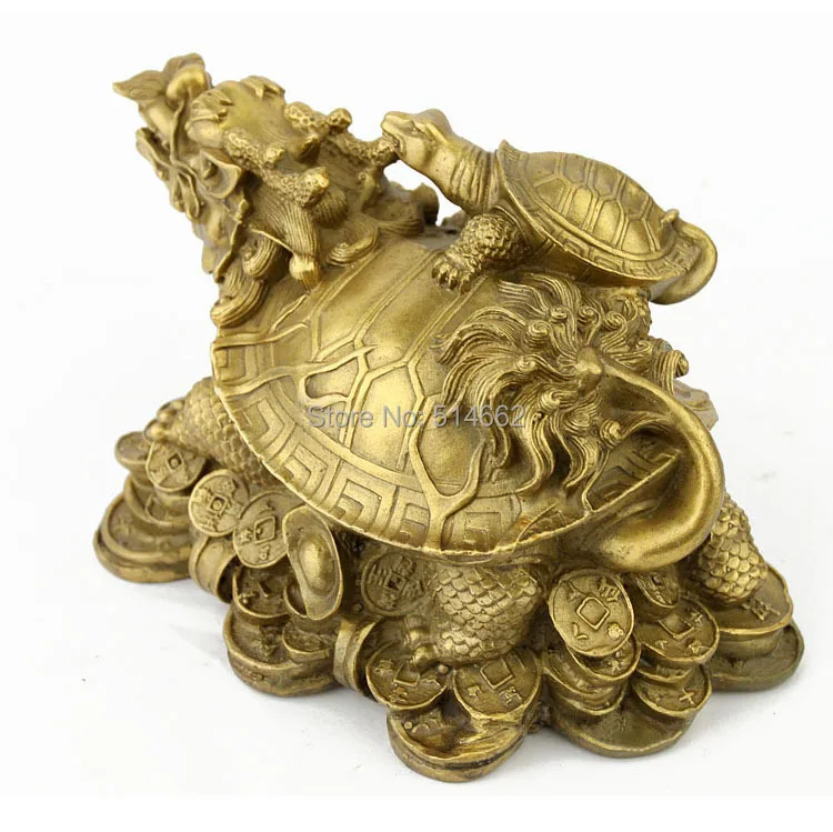 Фэншуй латунь черепаха-Дракон статуи
