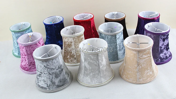 Us 4 8 20 Off Flannel Purple Red Blue White Trendy Lamp Shades Styles Candle Bulb Wall Chandelier Mini Shade Clip On In