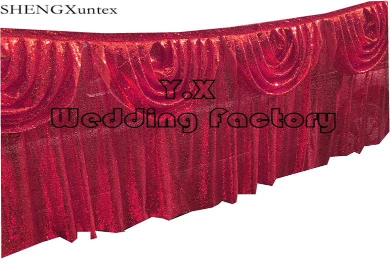 

2M Lot Sequin Table Skirt \ Table Cloth Skirting For Wedding Event Decoration Free Shipping