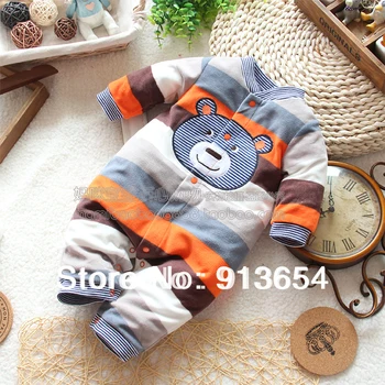 

Free shipping Retail new 2017 spring autumn baby clothing Baby creepers baby boy romper newborn kids bear long sleeve overall