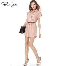 Women Shirts Dress Sleeveless Solid Summer Fashion New Shirt Dress Casual Dresses With Belt