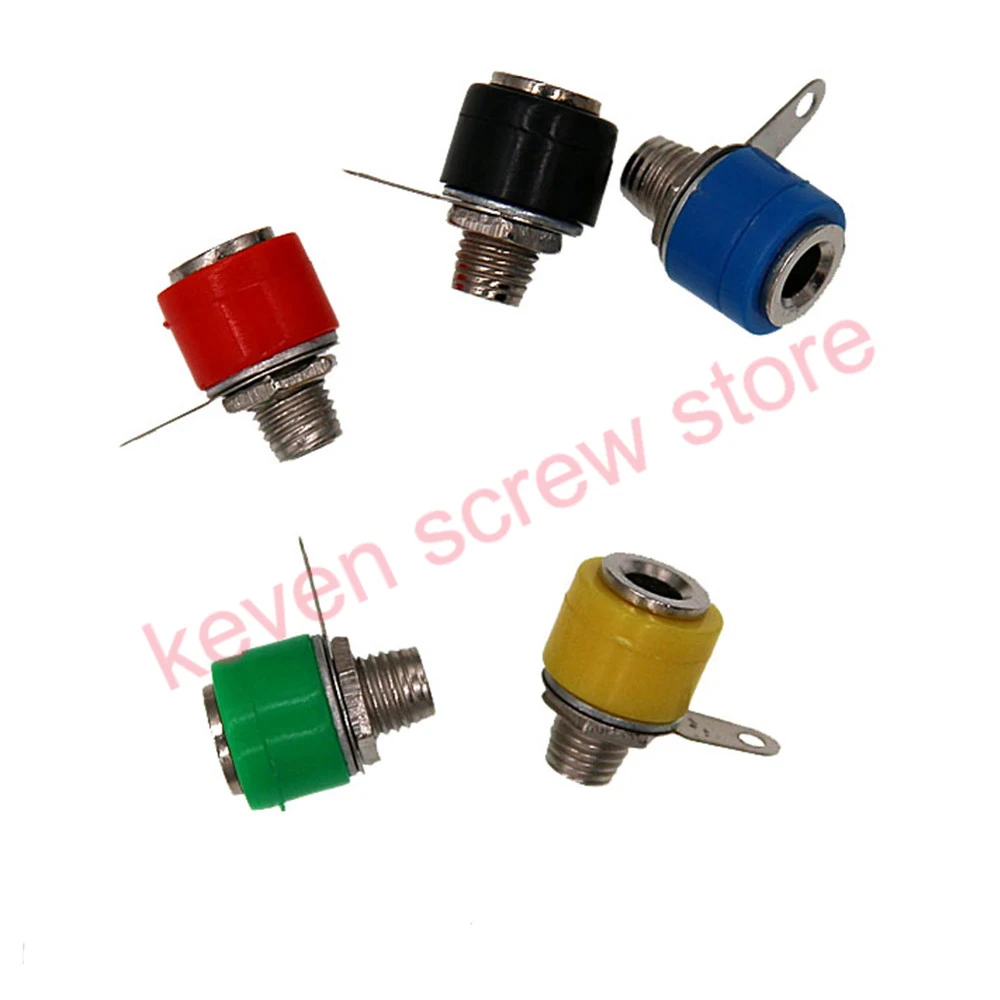 

5pcs/lot 4mm Banana Binding Post 4mm Banana Socket Plug Adapter DIY Red Green Yellow Black Blue