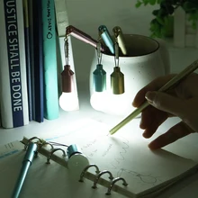 1 шт., мультяшная Милая креативная ручка для моделирования, нейтральная ручка, 0,38 мм, светильник, лампочка, заглушка от пыли, гелевая ручка, многофункциональные школьные принадлежности