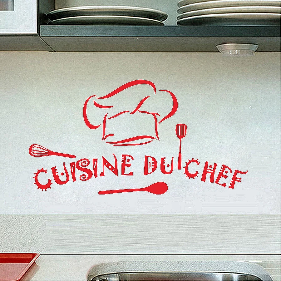 French home kitchen Vinyl Wall Stickers Cuisine du chef Art Wall Sticker Kitchen Wall Decal Mural Decoration