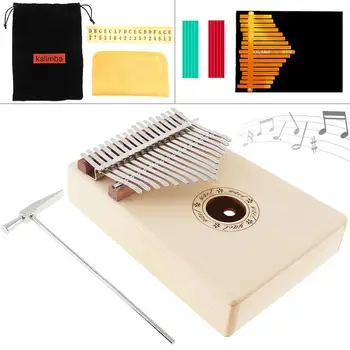 

17 Key Kalimba Spruce Wood Thumb Piano Mbira Natural Mini Keyboard Instrument with Accessories