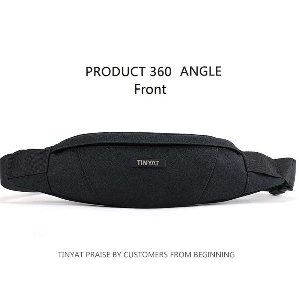 

FGGS-TINYAT Men Waist Bag Pack Purse Waterproof Canvas Travel Phone Belt Bag Pouch For Men Women Casual Shoulder Fanny Pack Hi