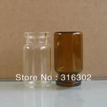 

1000pcs/lot 7ml Amber Clear Injection Glass Vial Only Small Serum Glass Bottle For Medical Use with 20mm neck Finished