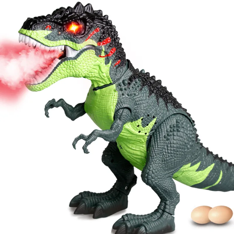 Электрический спрей Lay Egg Tyrannosaurus движущиеся ходячие яйца Укладка динозавра игрушка звуковой светильник имитация животного модель детских игрушек - Цвет: Green