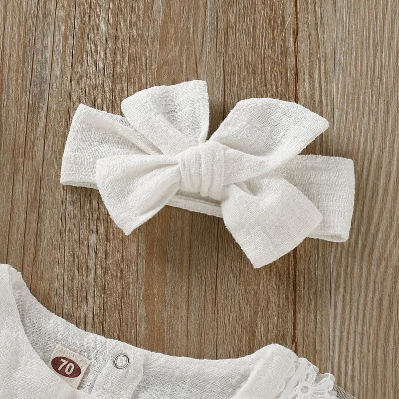 Meninas do Bebê Headband plus Romper Conjunto de Roupas de Bebê Roupas Crianças Romper Bodysuit Verão 0 24 m 18 Conjuntos de roupas