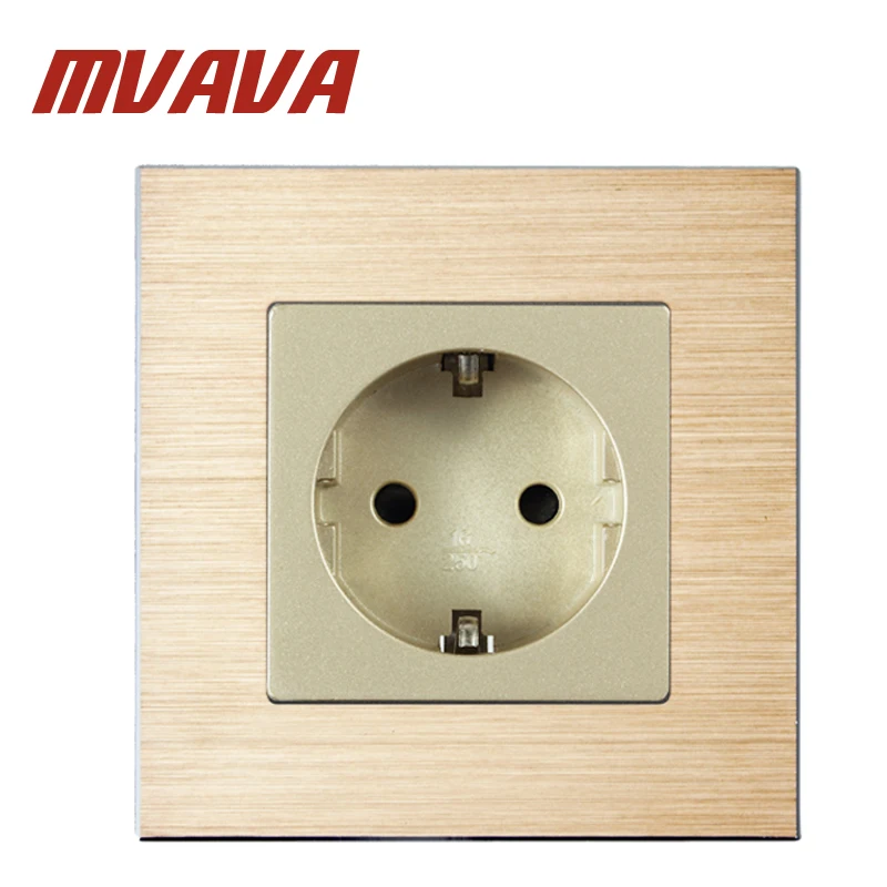 MVAVA 16A EU Wall Socket European German Standard Schuko Sockets Luxury