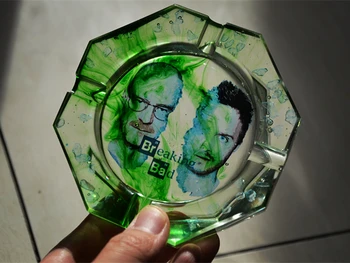 

New Handwork Breaking Bad Walter White Jesse Pinkman Green smog Ashtray