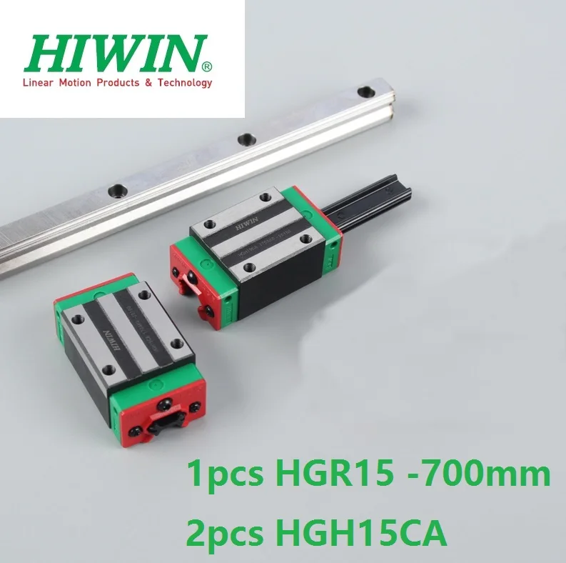 

1pcs 100% original Hiwin linear guide rail HGR15 -L 700mm +2pcs HGH15CA square blocks narrow block for cnc router