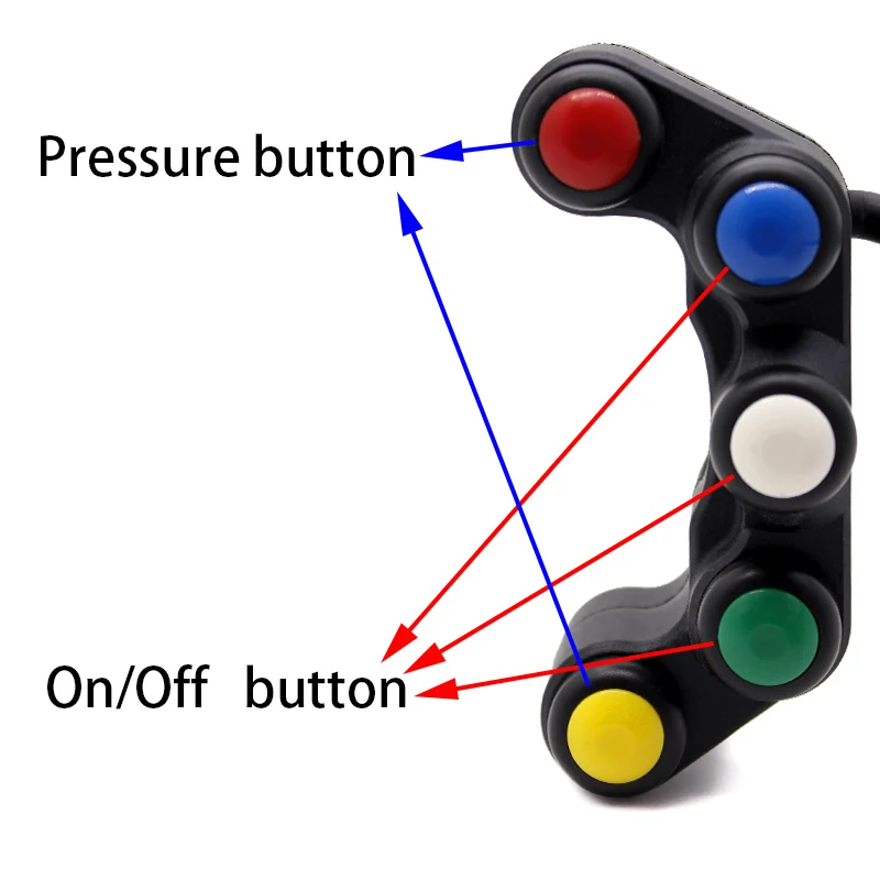 Nordson Универсальный 7/8 22 мм 5 Кнопка мотоцикла кнопка переключателя лампы на руль кнопка включения водонепроницаемый