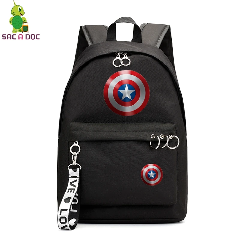

Superhero Prints Bookbag College School Bags Backpack Captain America Backpacking Backpacks Travel Shoulder Bag for Girl Teenage