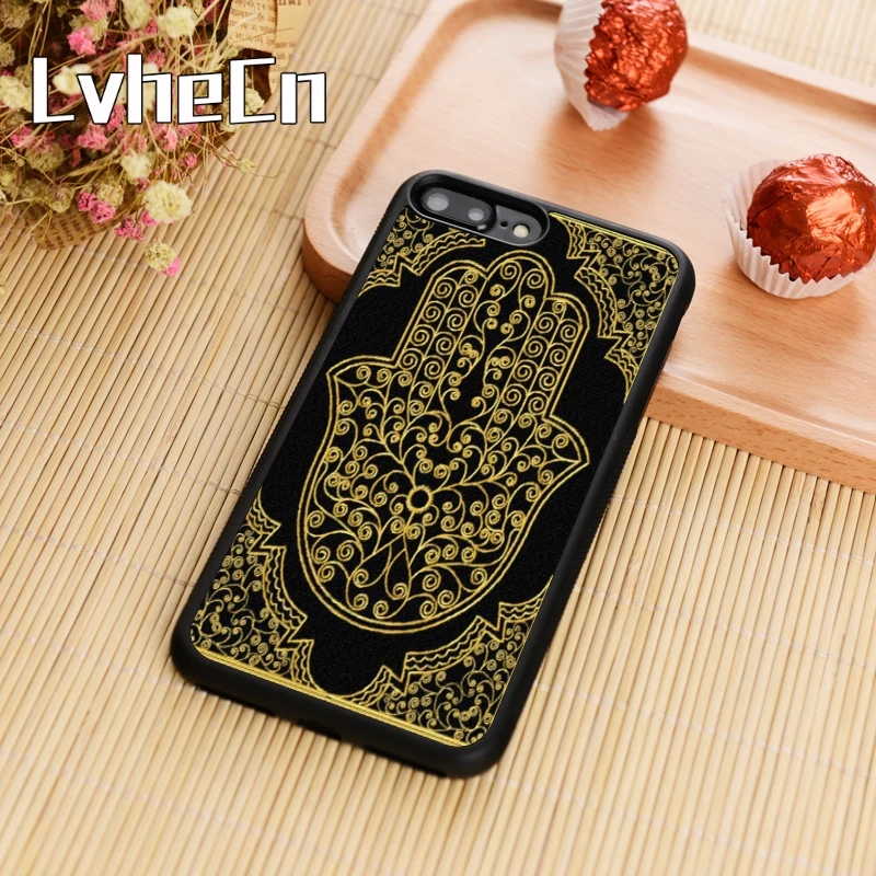 LvheCn Buddha Indian Hand Hamsa Symbol Phone Case Cover For iPhone 5s SE 6 6s 7 8 plus 10 X Samsung Galaxy S6 S7 edge S8 S9 |