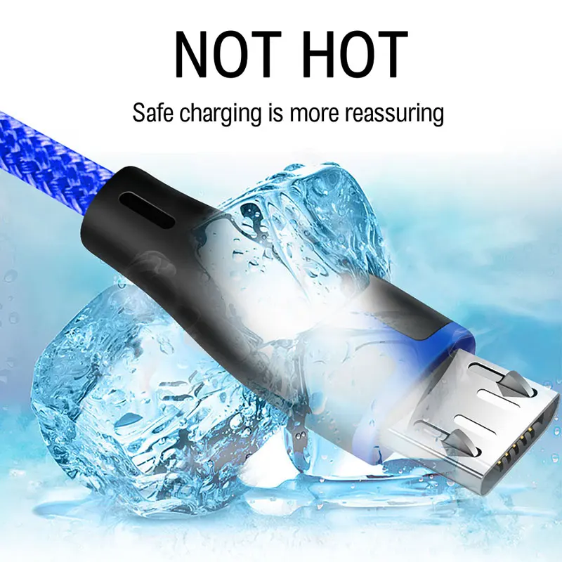 ZNP المصغّر usb كابل 3A 3.0 سريع مزامنة بيانات كابل شحن سامسونج s7 هواوي Xiaomi LG Andriod مايكرو USB للهاتف المحمول الكابلات