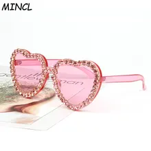 Солнцезащитные очки женские брендовые дизайнерские крутые солнцезащитные очки для мужчин Роскошные горный хрусталь ретро любовь сердце форма летние очки тени FML