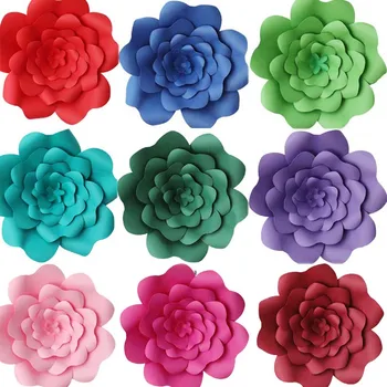 

30CM/40CM Head DIY Paper Flowers For Wedding Decoration,Giant Paper Flower Backdrop Artificial Rose Wall Decor