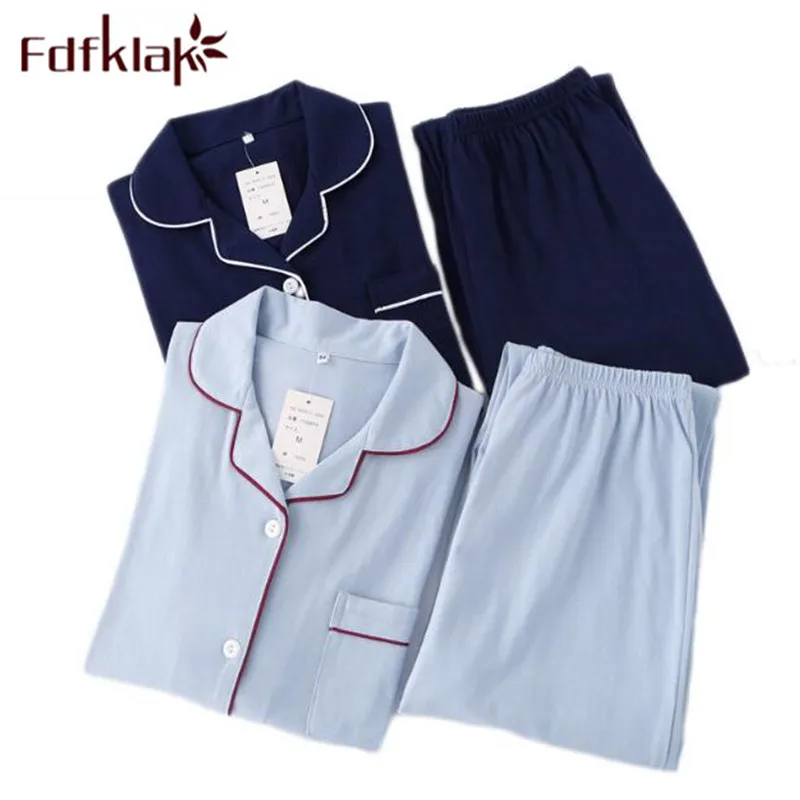 

Fdfklak Couple Pajama Sets Long Sleeve 2018 Autumn Winter Pajamas Lovers Home Clothing Night Suit Sleepwear Sets Tracksuit Q693