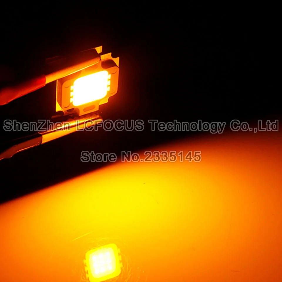 Мощный светодиодный чип COB 1 Вт 3 5 10 20 30 50 100 желтый 590 595нм SMD диодный прожектор