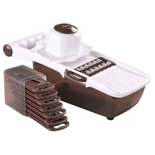 Fatiador de vegetais multifuncional, mandolin para fatiar, ralar descascar e cortar legumes e vegetais, com lâmina de aço inoxidável, ferramenta de cozinha, cortador manual
