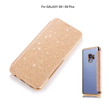 

For Samsung Galaxy S9 S8 Plus S7 S6 Edge NOTE 8 Leather Case Bling Colorful Smooth Surface Clear TPU Wallet Flip Skin Cover