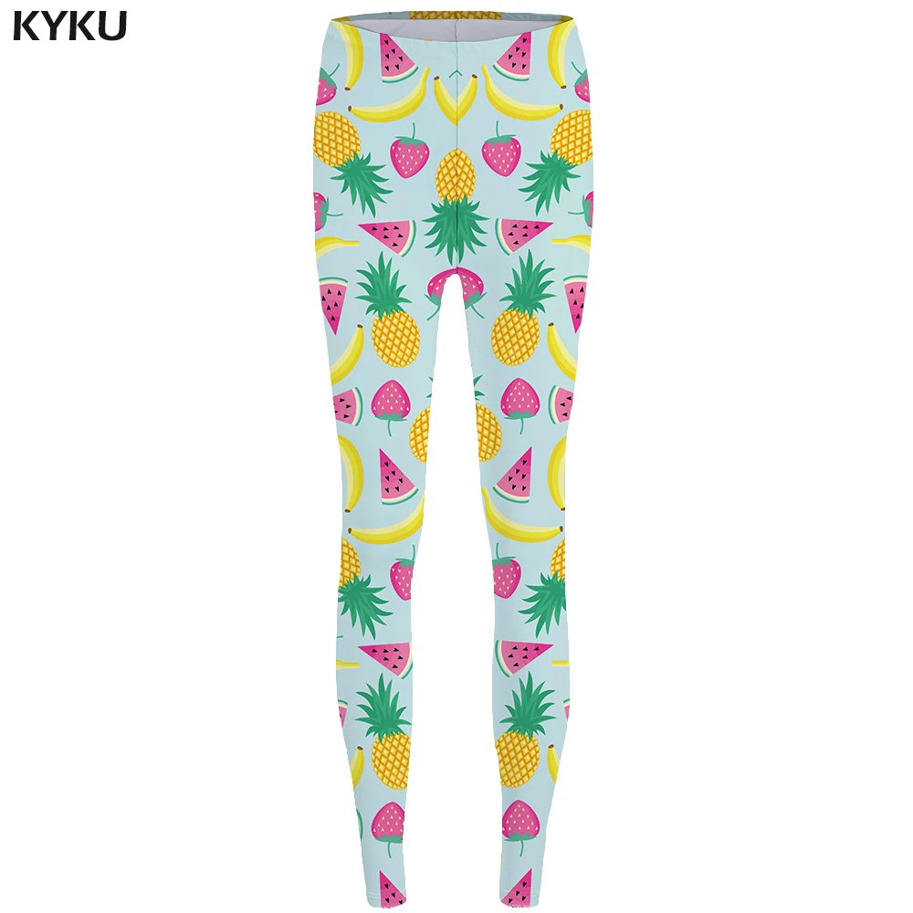 

KYKU Brand Fruit Leggings Watermelon Leggins fitness Banana 3d pants Pineapple Legging Strawberry Sexy Leggings Stretch Pants