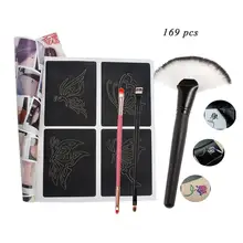 169 шт хна тату трафарет блестящая Татуировка набор детский трафарет с кистью Kwast Набор Аэрограф набор тату пайетками книги с наклейками