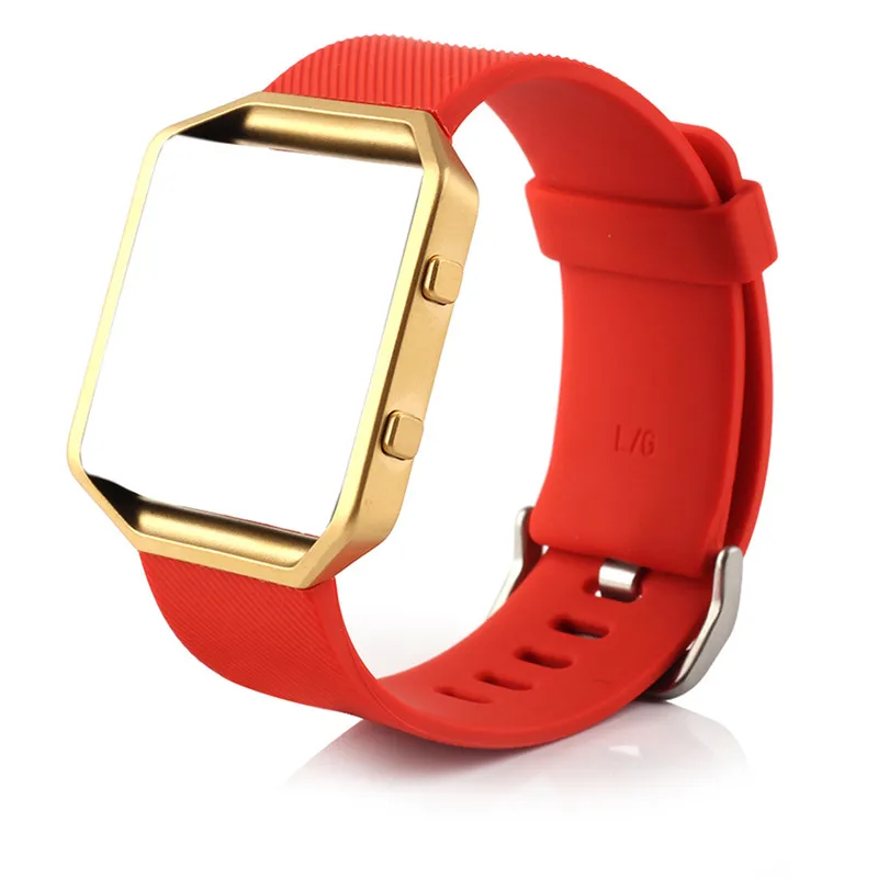 Браслет Bemorcabo для Fitbit Blaze, силиконовый браслет, сменный ремешок с рамкой из розового золота для Fitbit Blaze, умные фитнес-часы - Цвет ремешка: Red