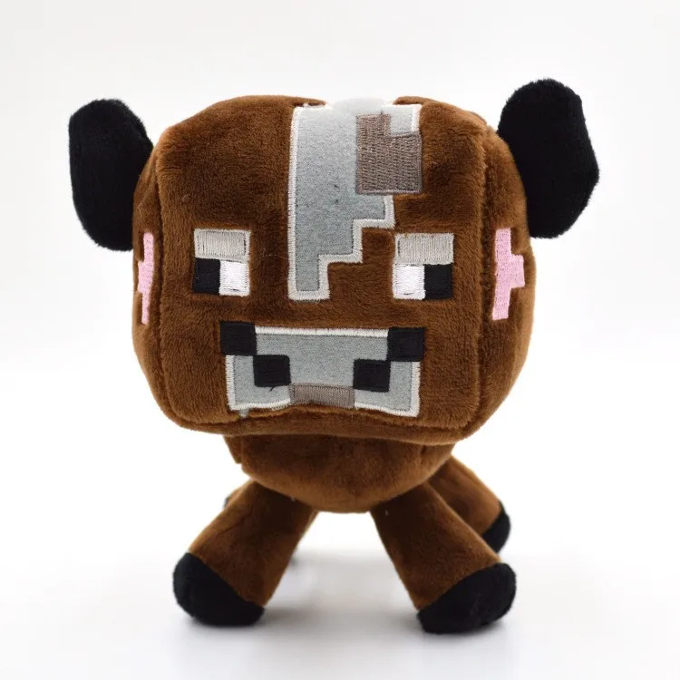 Hot 16cm New Minecraft Plush Toys High Quality Minecraft Brown Cow Stuffed Animals Dolls