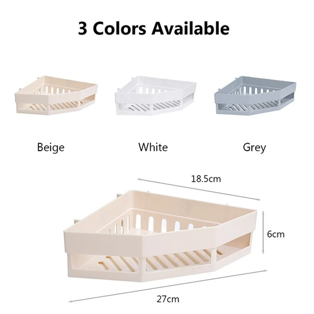 

Home Decoration Storage Holders Shower Gel Wall Mounted Adhesive Corner Storage Rack 3 COLORS for Shampoo Bathroom Kitchen