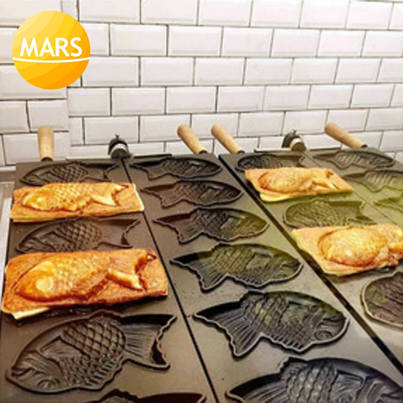 Коммерческий круассан Taiyaki машина чайник газовая рыба вафельница конус машины железная Сковорода в пищевом оборудовании с CE