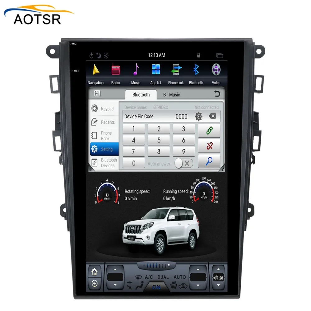 Sale Tesla style Android 6.0 Car GPS Navigation FOR Ford Mondeo Fusion MK5 2017 2018 2019 car radio stereo BT no dvd player head unit 2